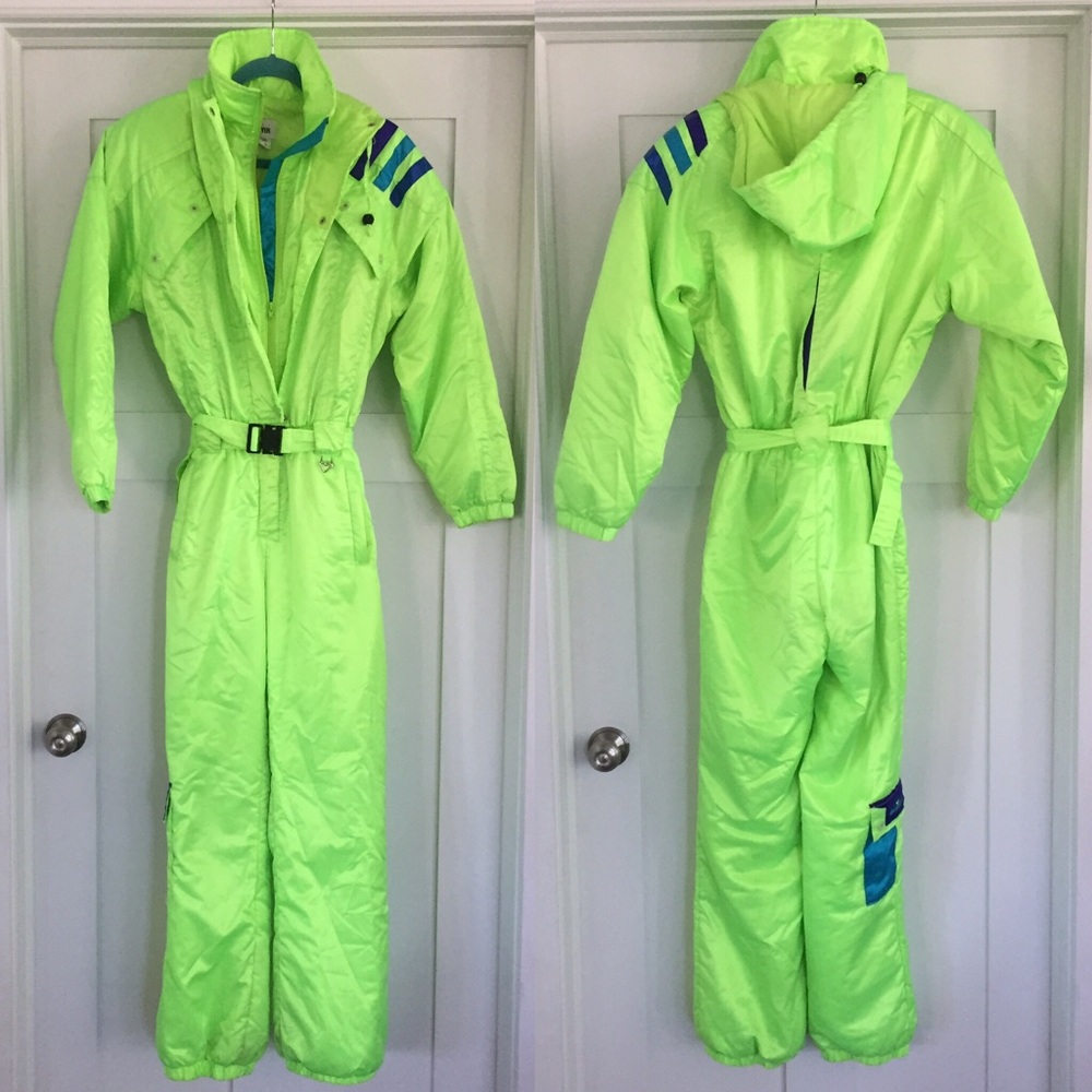 VTG Obermeyer neon ski suit 8 M